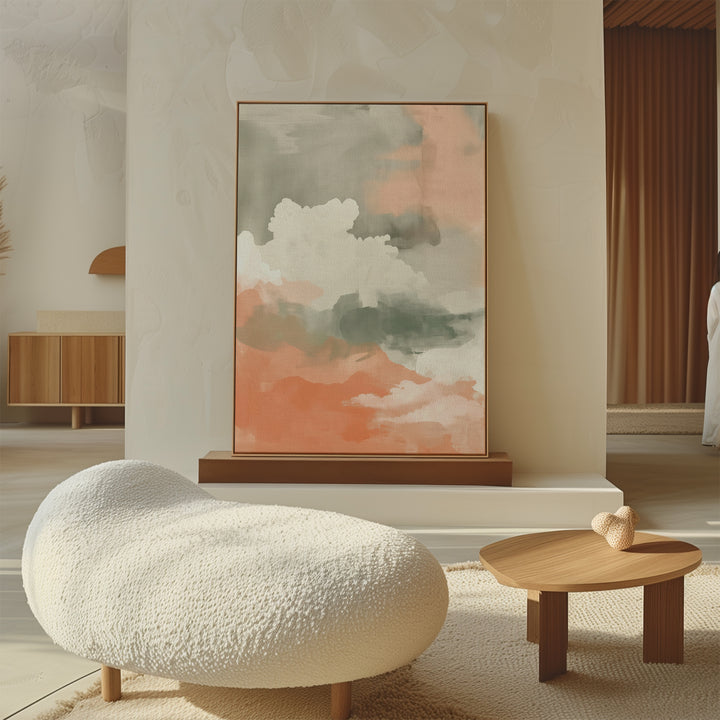 Peach Horizon Abstract Canvas Art