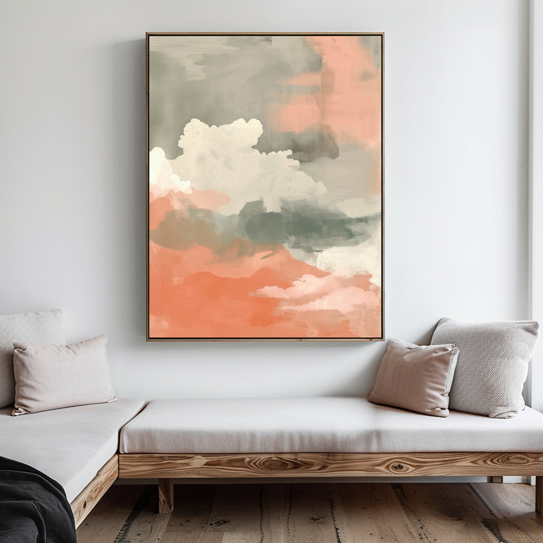 Peach Horizon Abstract Canvas Art