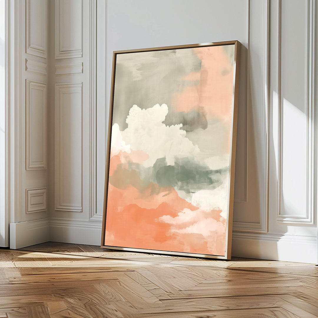 Peach Horizon Abstract Canvas Art