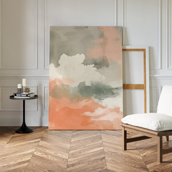 Peach Horizon Abstract Canvas Art