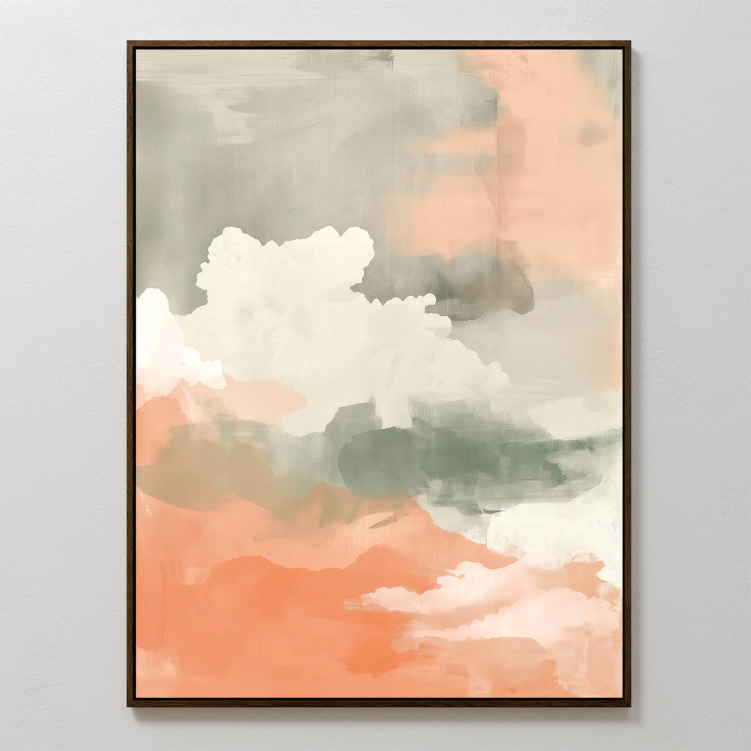 Peach Horizon Abstract Canvas Art