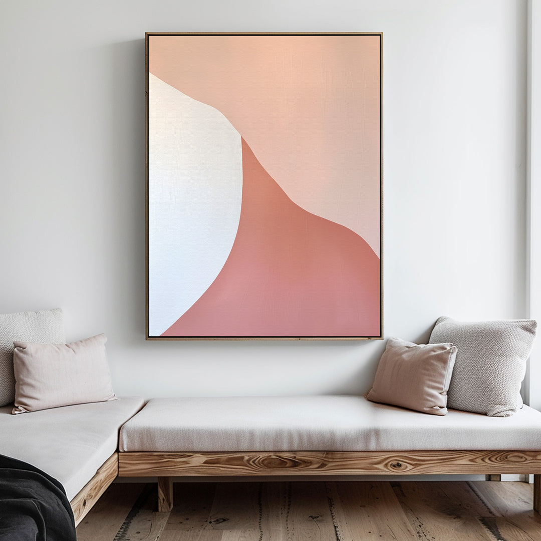 Peach Serenity Abstract Canvas Art