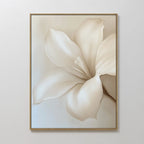 Pure Magnolia Canvas Art features a large, elegant white magnolia with soft petals on a neutral background—ideal minimalist wall decor that brings serene beauty to any bedroom.