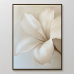 Pure Magnolia Canvas Art features a delicate white magnolia with soft, textured petals on a light beige background—an ideal minimalist wall art piece for stylish bedroom decor.