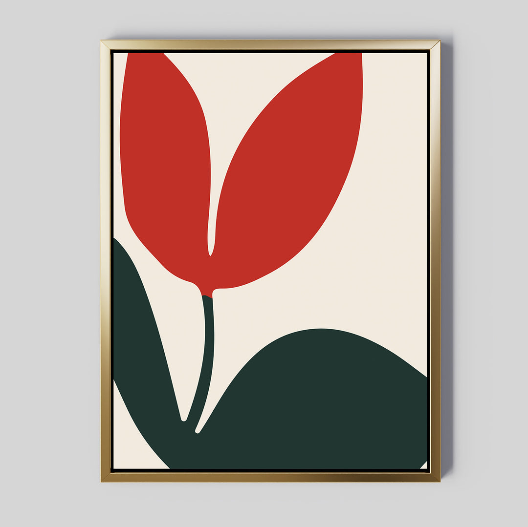 Red Botanic Abstract Canvas Art