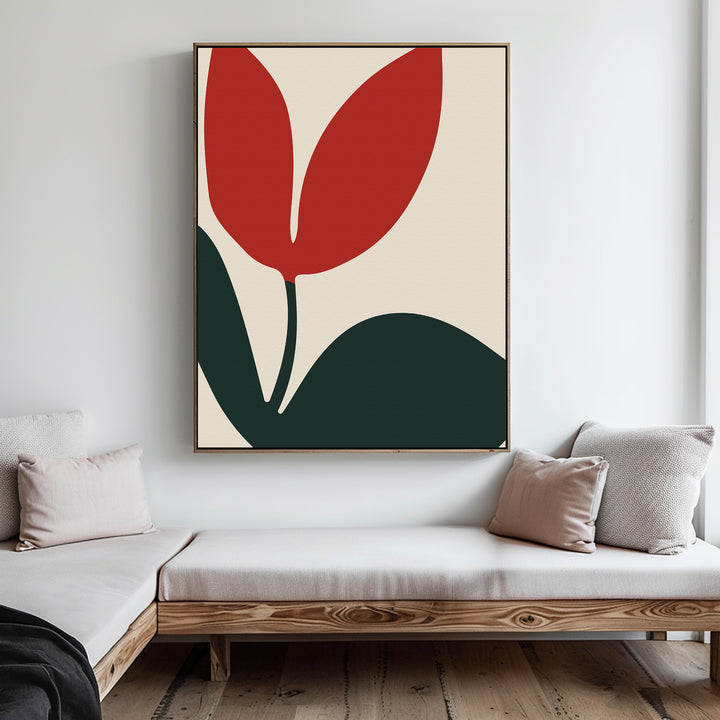 Red Botanic Abstract Canvas Art