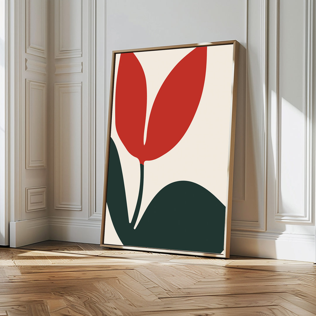 Red Botanic Abstract Canvas Art