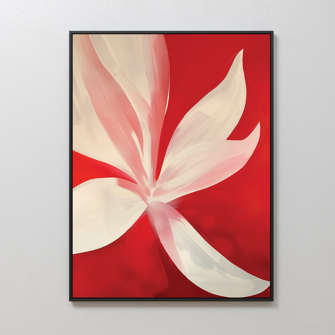 Red Flowers Abstract Canvas Art