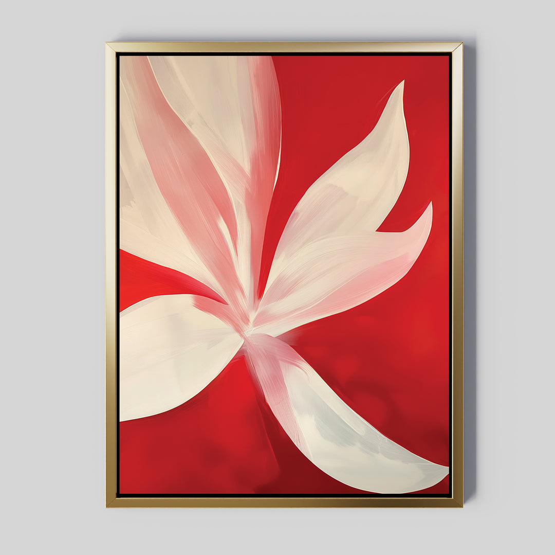 Red Flowers Abstract Canvas Art