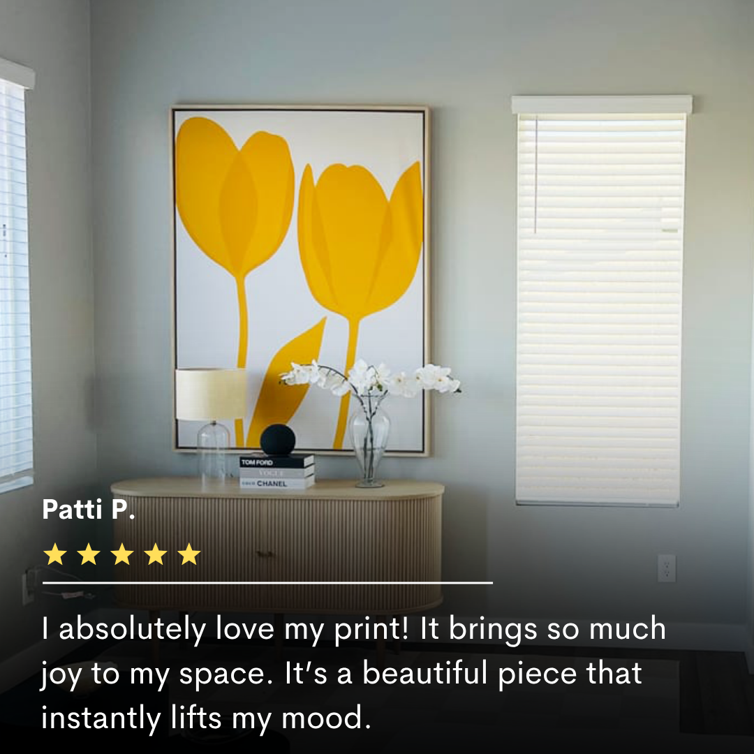 Golden Tulips Abstract Canvas Art