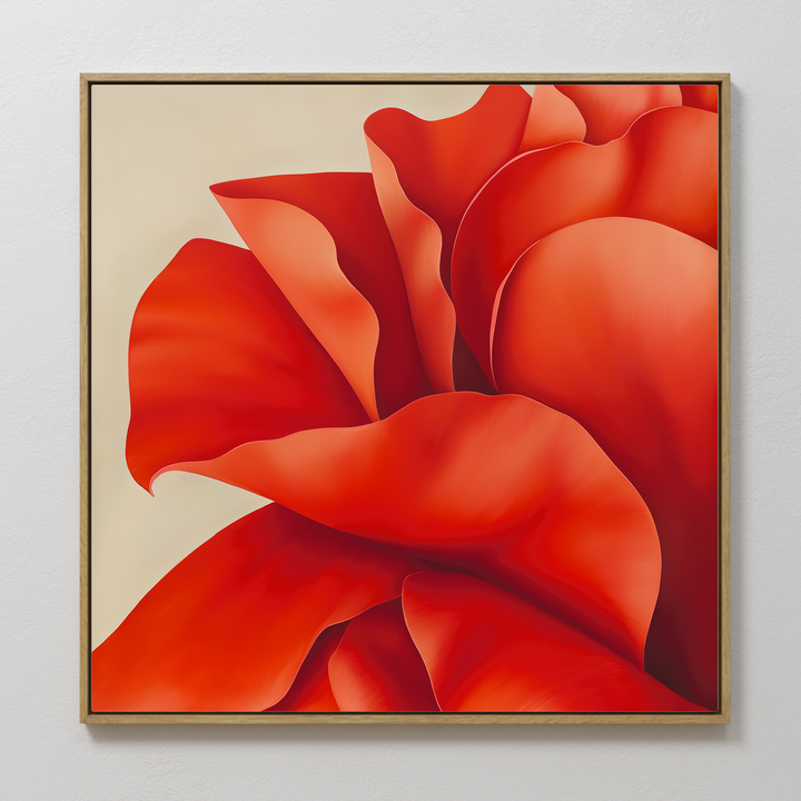 Red Elegance Abstract Canvas Art