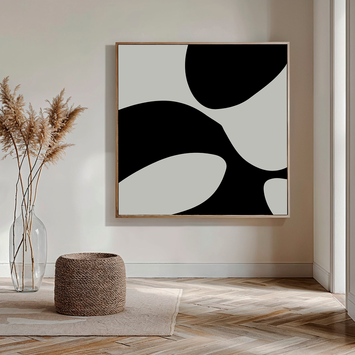 Dark Geometry Abstract Canvas Art