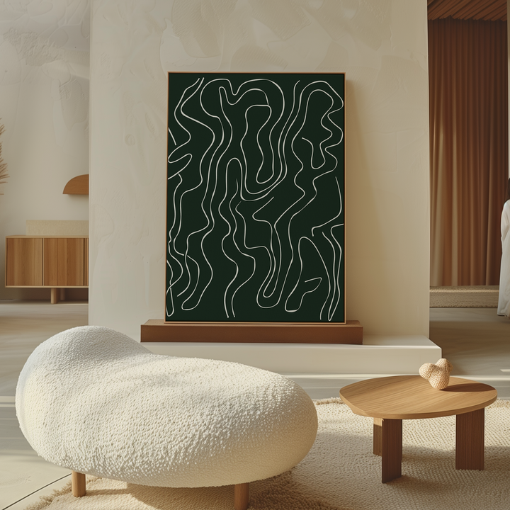 Emerald Labyrinth Abstract Canvas Art