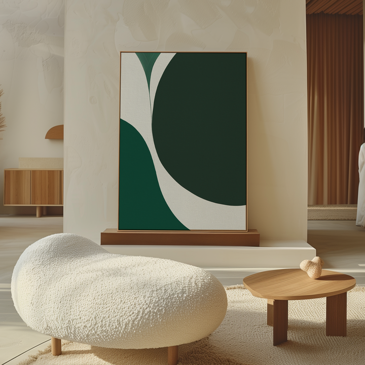 Emerald Overlap Abstract Canvas Art