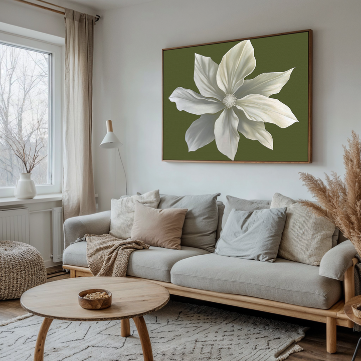 White Petal Oasis Abstract Canvas Art