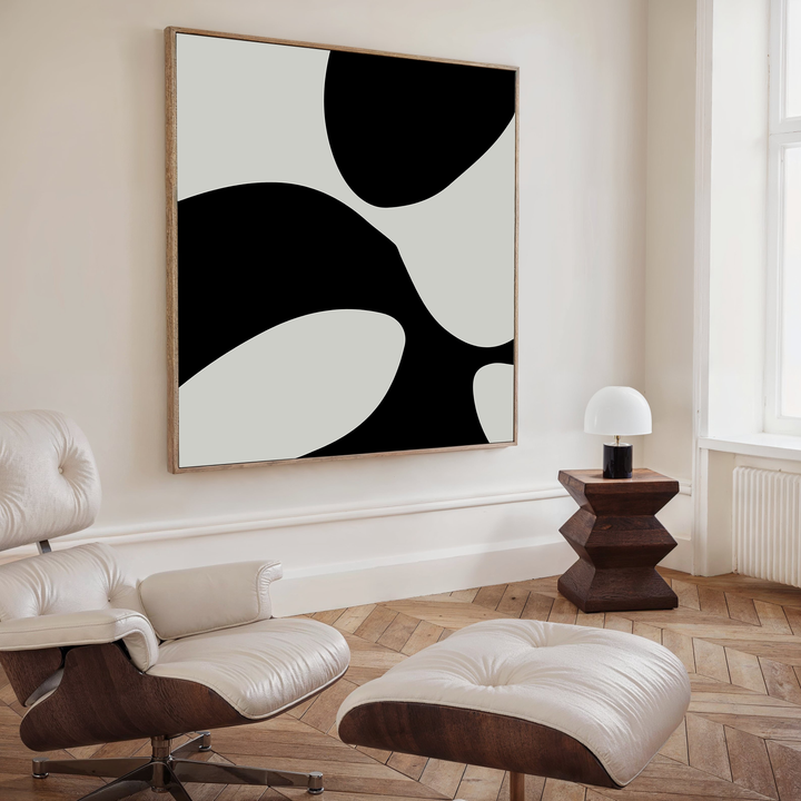 Dark Geometry Abstract Canvas Art