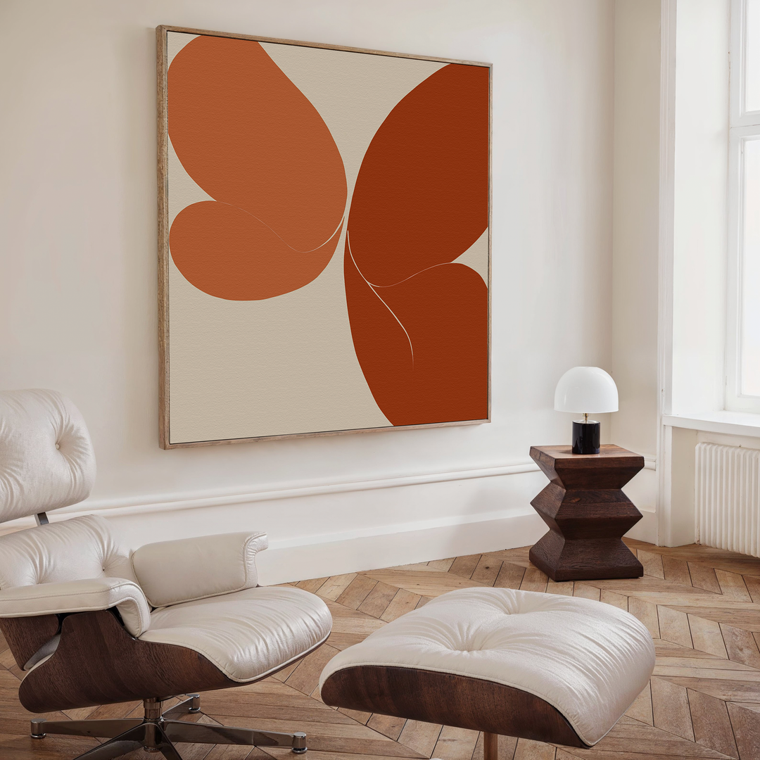 Terracotta Wings Abstract Canvas Art