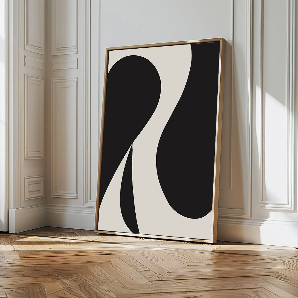 Black & White Shapes Abstract Canvas Art
