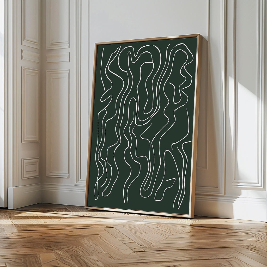 Emerald Labyrinth Abstract Canvas Art