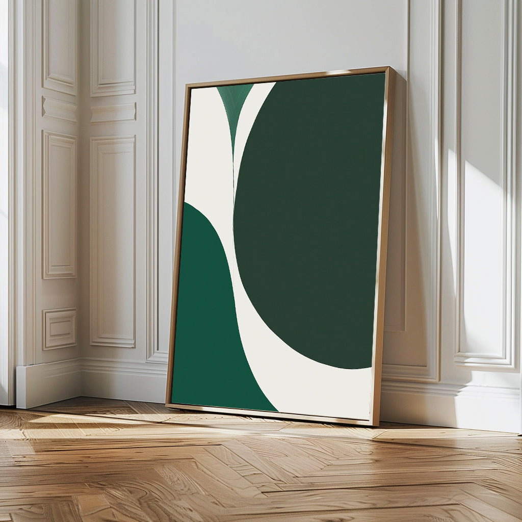 Emerald Overlap Abstract Canvas Art