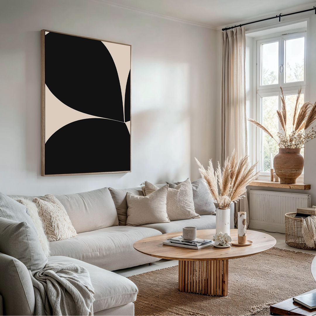 Black Botanical Abstract Canvas Art