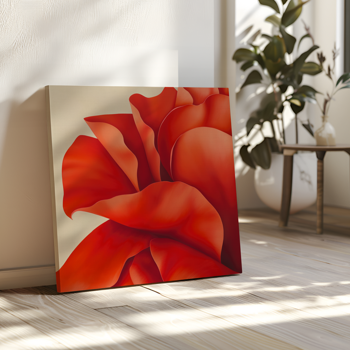 Red Elegance Abstract Canvas Art