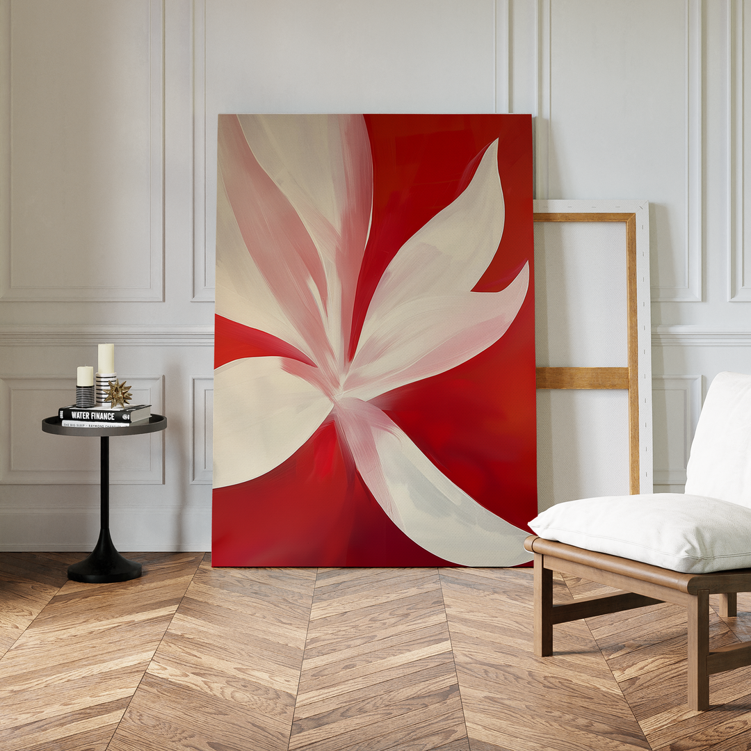 Red Flowers Abstract Canvas Art