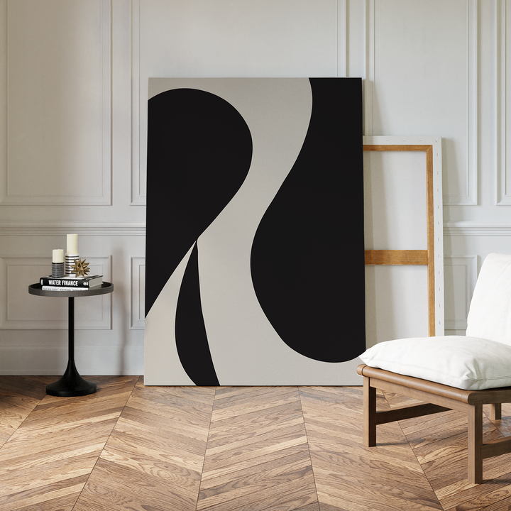 Black & White Shapes Abstract Canvas Art