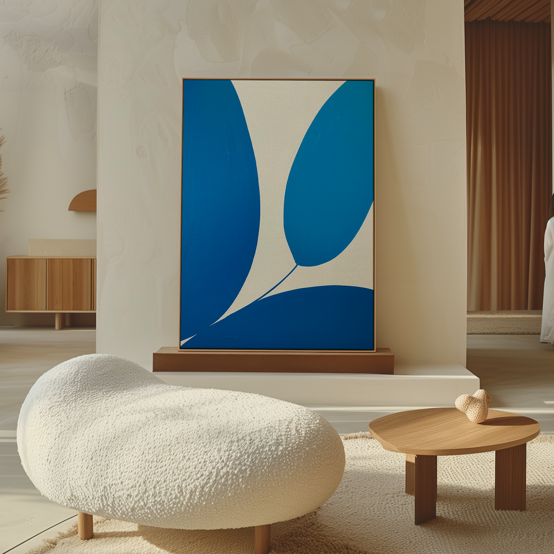 Azure Sweep Abstract Canvas Art