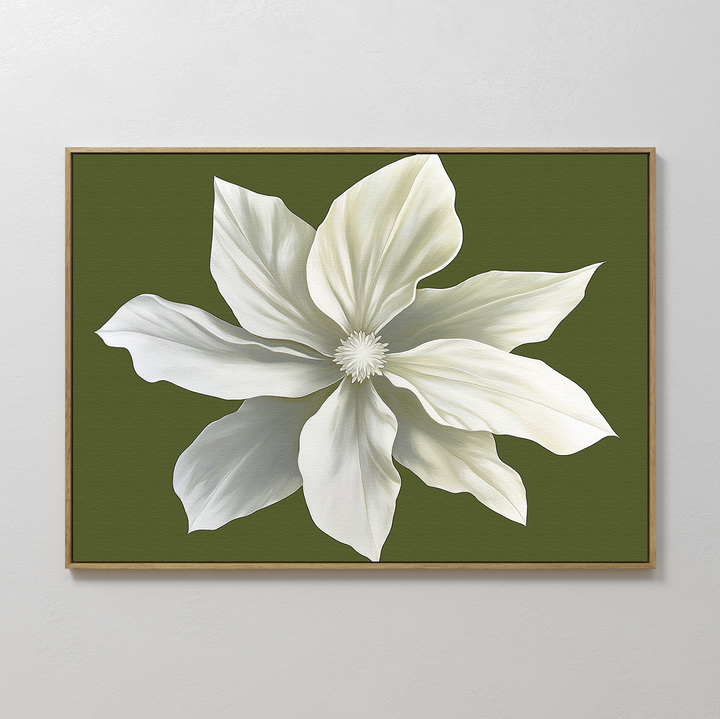 White Petal Oasis Abstract Canvas Art