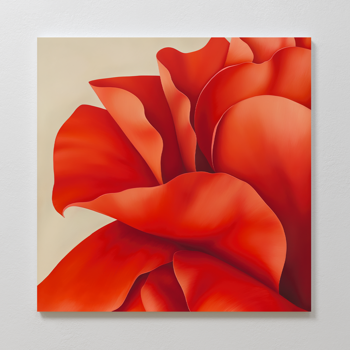 Red Elegance Abstract Canvas Art