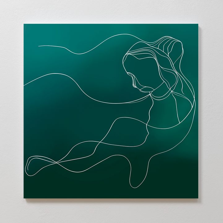 Azure Silhouette Abstract Canvas Art