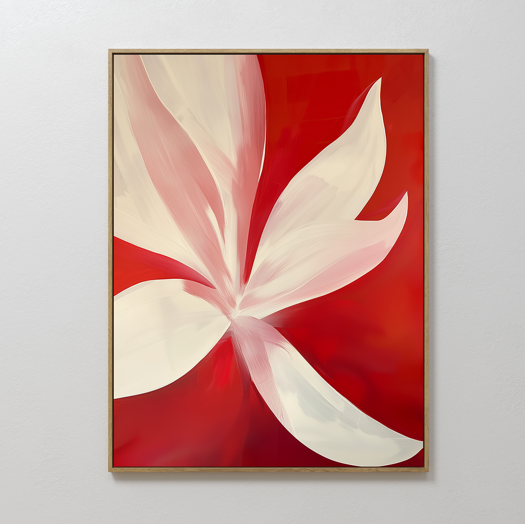 Red Flowers Abstract Canvas Art