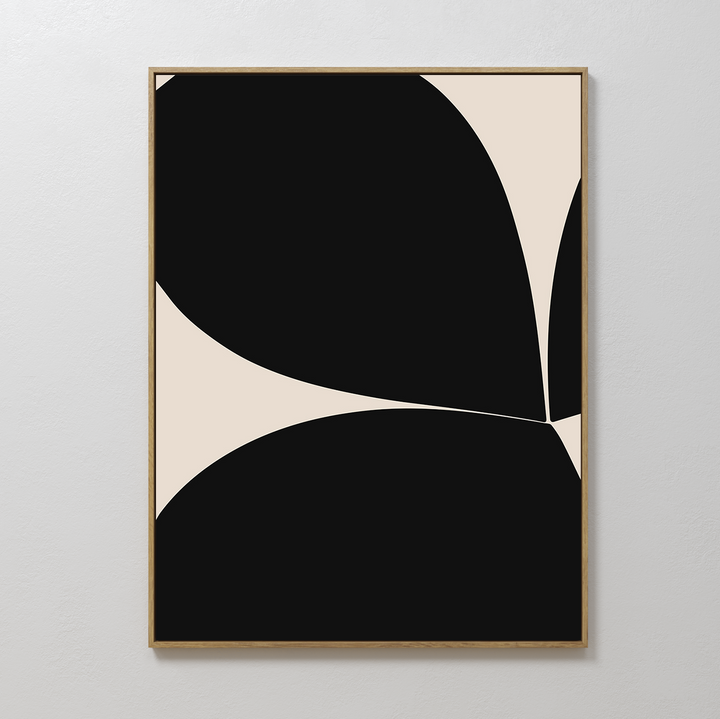 Black Botanical Abstract Canvas Art