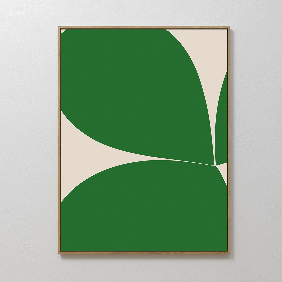 Green Petals Abstract Canvas Art