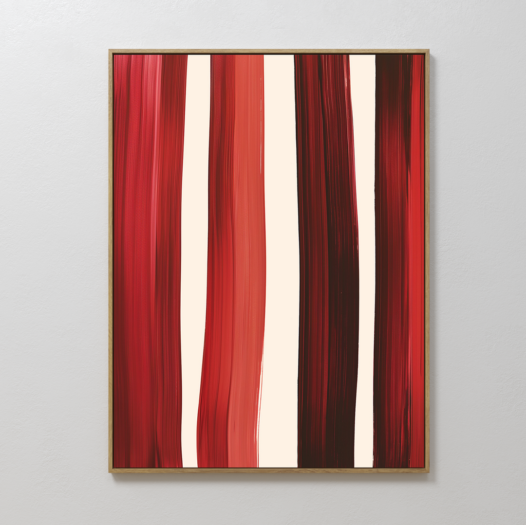 Red Stripes Abstract Canvas Art