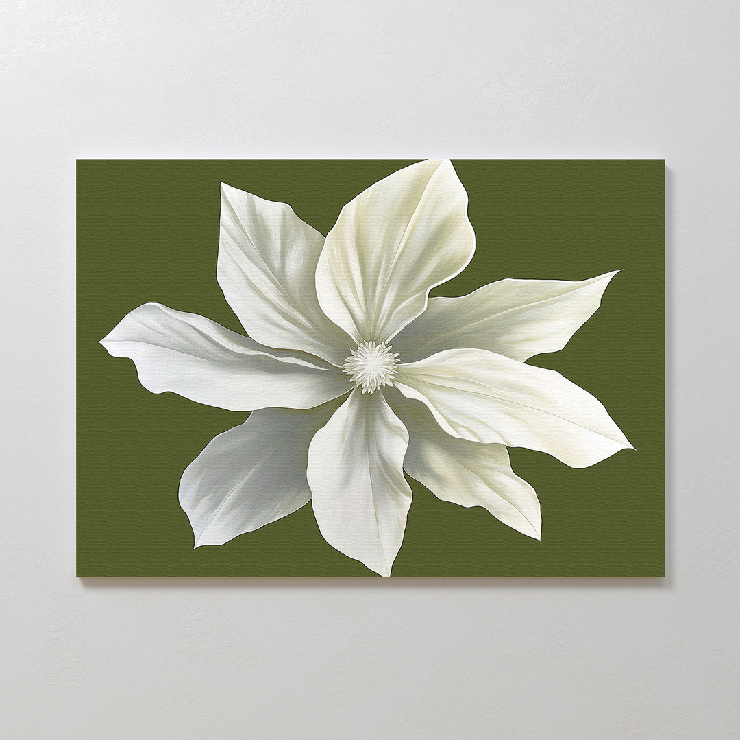 White Petal Oasis Abstract Canvas Art