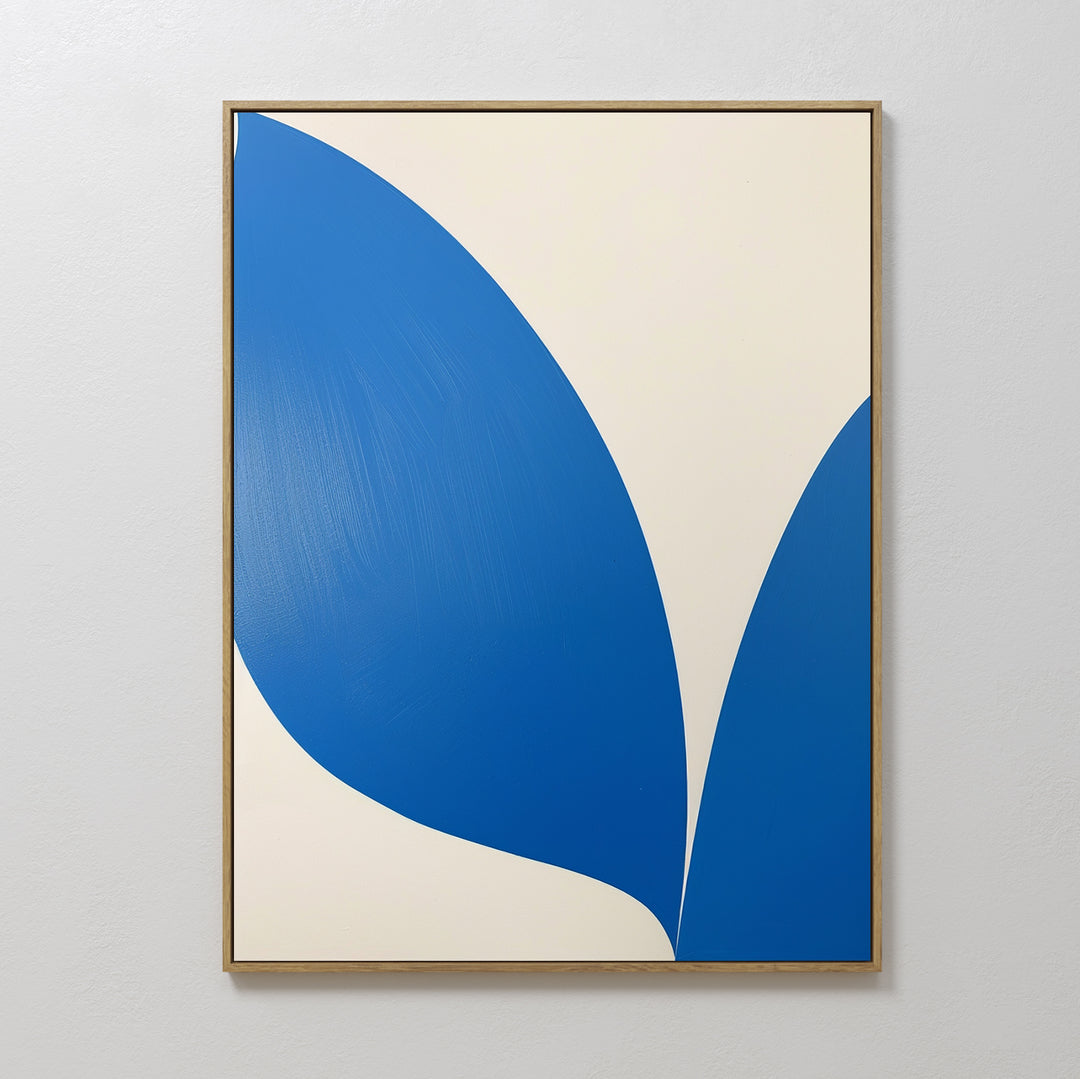 Blue Crescent Abstract Canvas Art