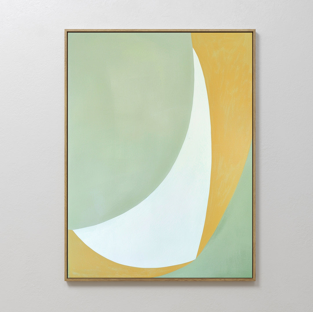 Pastel Crescent Abstract Canvas Art
