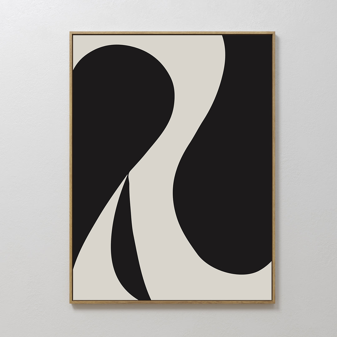 Black & White Shapes Abstract Canvas Art
