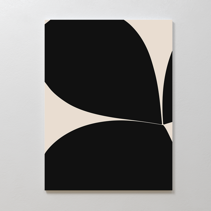 Black Botanical Abstract Canvas Art