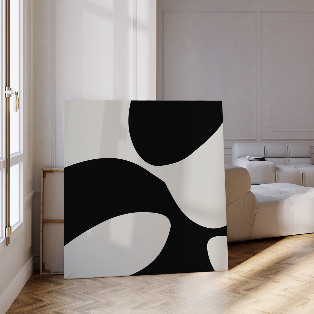 Dark Geometry Abstract Canvas Art