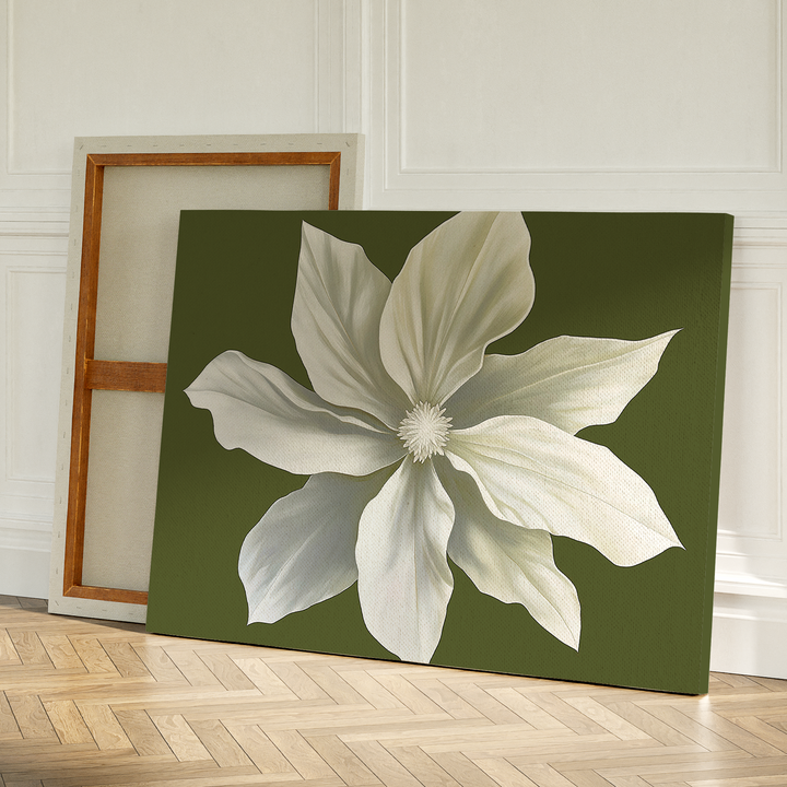 White Petal Oasis Abstract Canvas Art