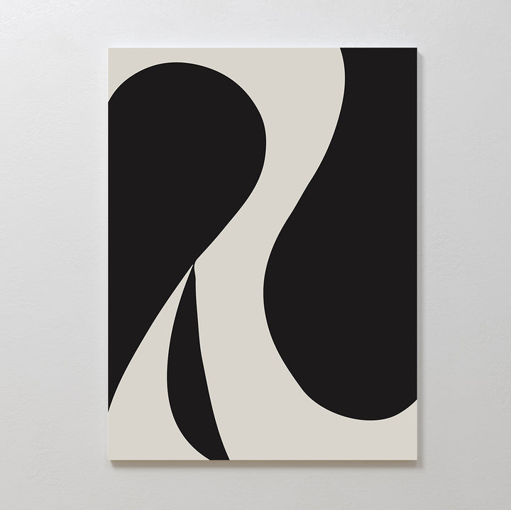 Black & White Shapes Abstract Canvas Art