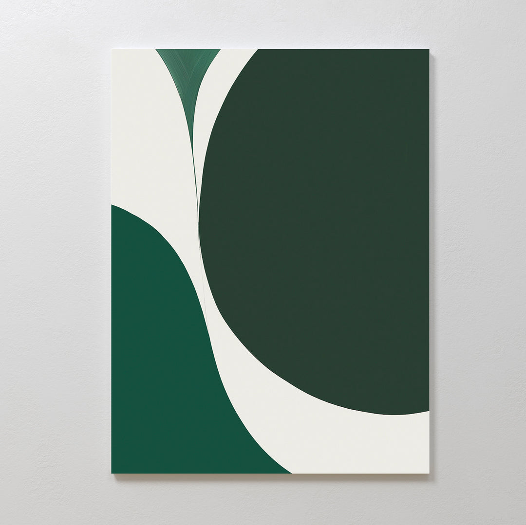 Emerald Overlap Abstract Canvas Art