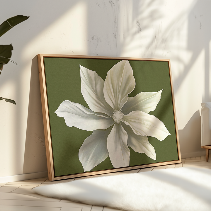 White Petal Oasis Abstract Canvas Art