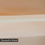 Saharan Lines Abstract Canvas Art features horizontal bands in soft earth tones of brown, beige, cream, and pink with a subtle textured surface. Minimalist wall art design includes a black label in the bottom left reading “Zoomed-In Detail.”.