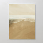 The Sand and Sea Abstract Canvas Art showcases gentle ocean waves and a sandy shore in soft beige and white tones, creating a minimalist wall piece perfect for calming, neutral home decor.