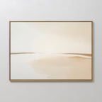 The Serene Expanse Canvas Art – Horizontal features soft beige and white tones in a minimalist abstract design, bringing tranquil elegance to modern spaces and making it an ideal addition to your living room décor.