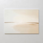 Serene Expanse Canvas Art – Horizontal features a minimalist, sandy landscape in soft beige and cream. This abstract wall art evokes tranquility, ideal for modern living rooms or as peaceful decor in any space.